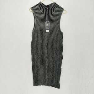 Rock & Republic Black Gray Sleeveless Sweater Dress 2569 NWT